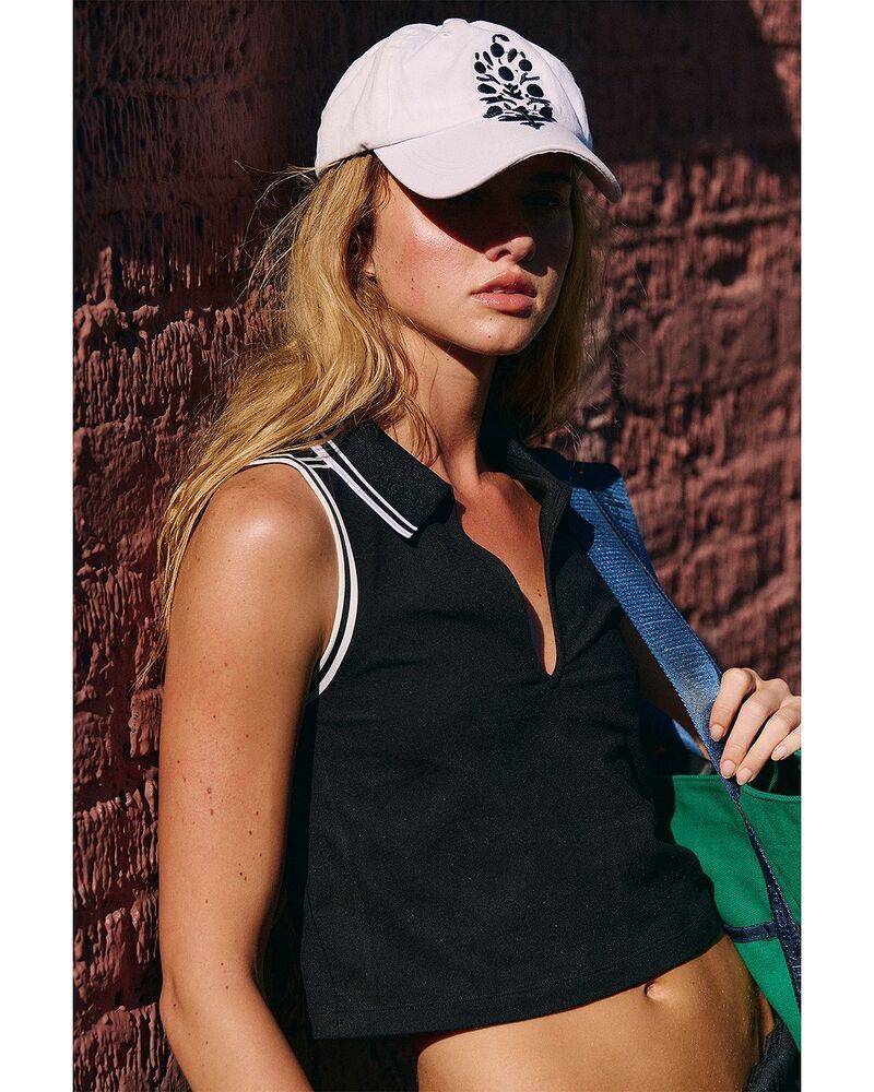フリーピープル レディース トップス ポロシャツ Free People Forehand Polo Top Black ブラック