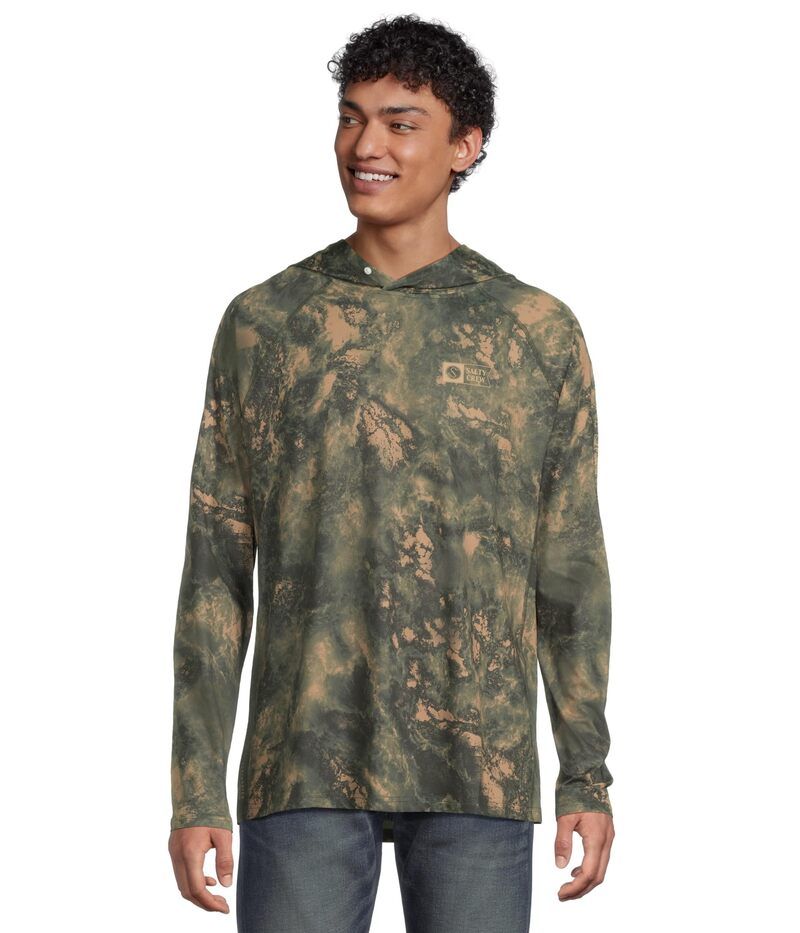 ソルティークルー メンズ トップス シャツ Salty Crew Apex Perforated Sunshirt Deep Forest フォレスト