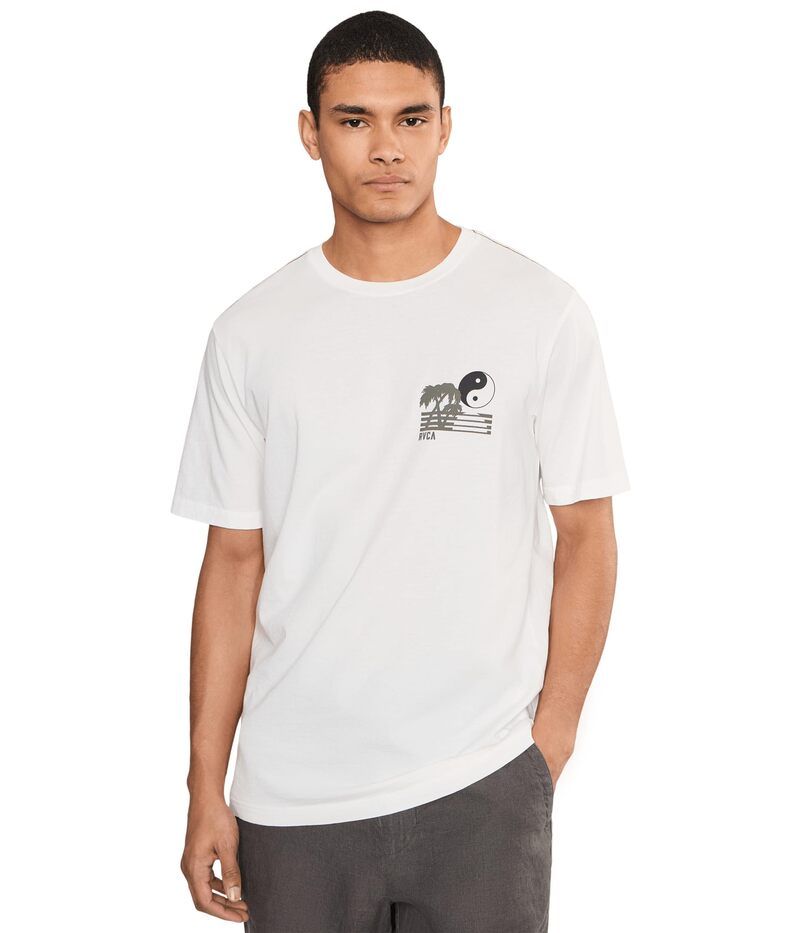 ルーカ メンズ トップス シャツ RVCA Balance Horizon Short Sleeve Antique White ホワイト