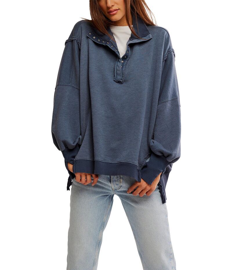 フリーピープル レディース アウター ニット・セーター Free People Camden Henley Navy ネイビー