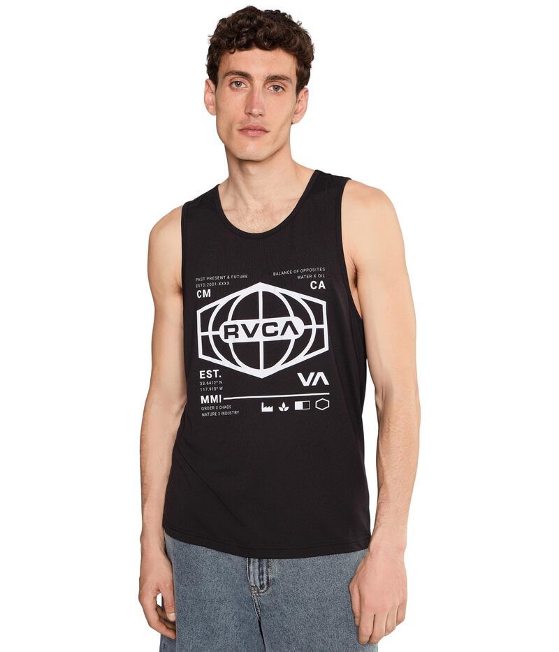 ルーカ メンズ トップス シャツ RVCA World Hex Tank Black ブラック