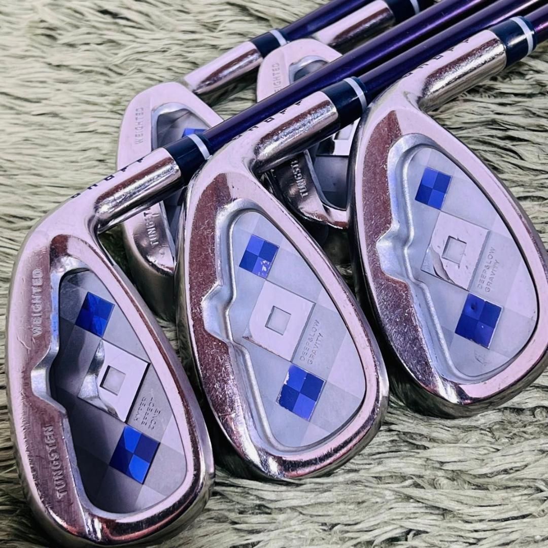 【中古】オノフ レディ 2014 アイアン5本セット メンズゴルフ ONOFF LADY SMOOTH KICK LP-414I スムースキック 純正カーボンシャフト 女性 右利き flex L