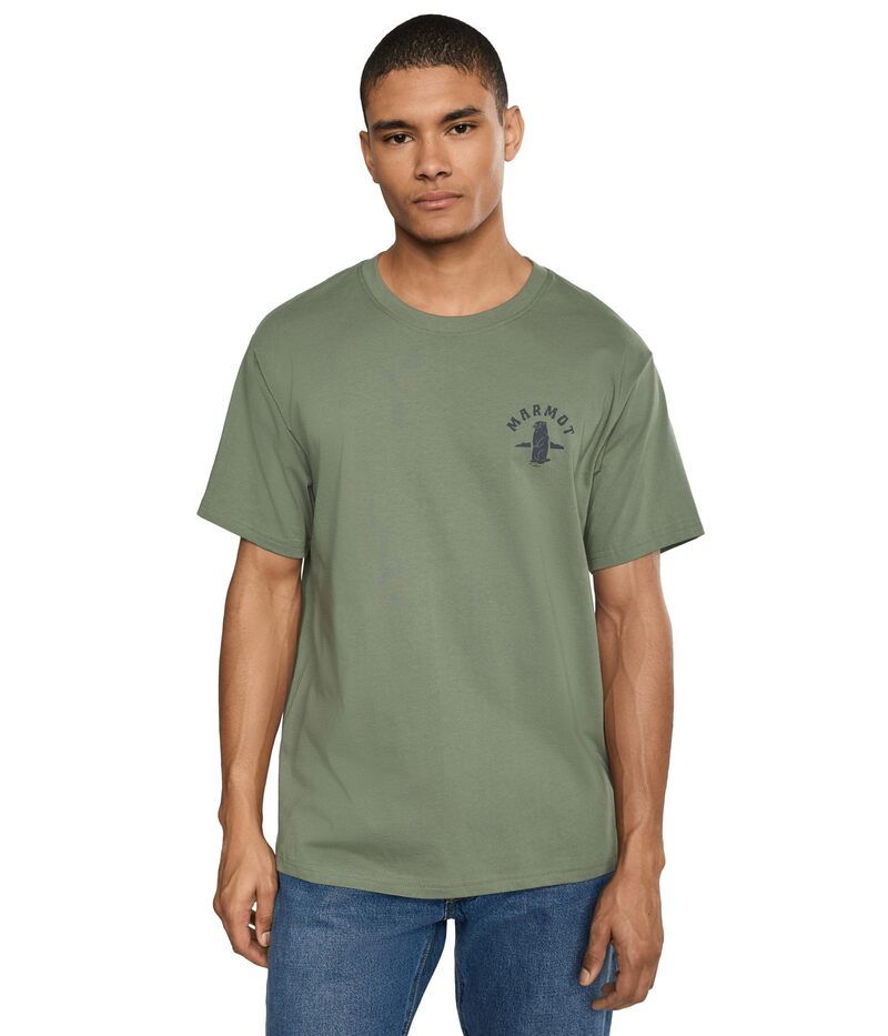 マーモット メンズ トップス シャツ Marmot MMW Circle Critter Tee Olive Grove オリーブ