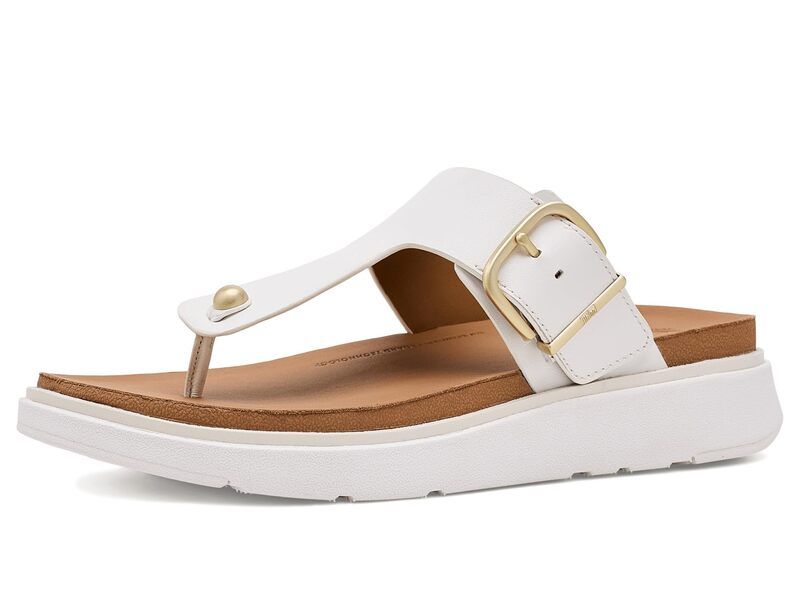 フィットフロップ レディース シューズ サンダル レザー FitFlop GenFF Buckleather ToePost Sandals Urban White ホワイト