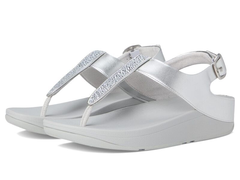 フィットフロップ レディース シューズ サンダル Fitflop Fino CrystalMix TStrap Sandalsilver シルバー