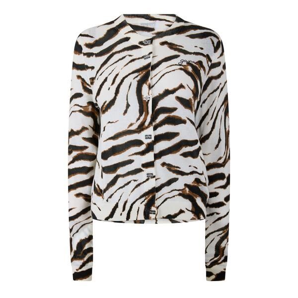 ガニー レディース アウター カーディガン コットン Ganni Womens Cotton Cardigan Cream クリーム