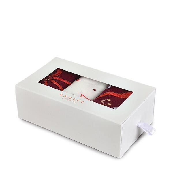 ラドリー レディース アンダーウェア 靴下 Radley Check Sock Set CRANBERRY チェック