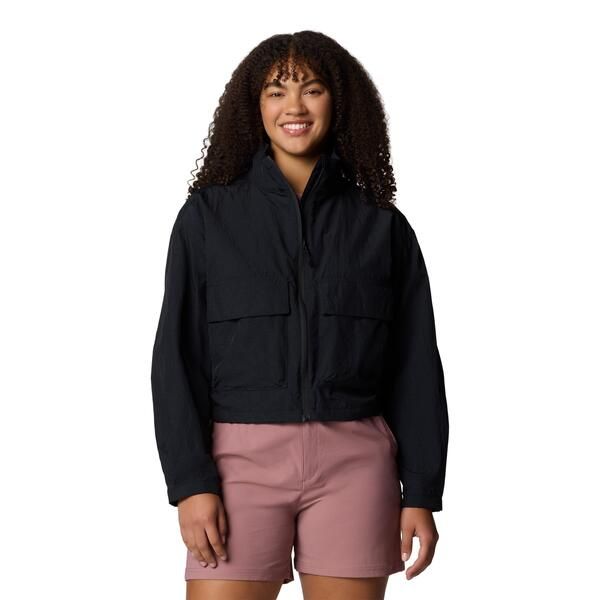 コロンビア レディース アウター ジャケット・ブルゾン クロップド Columbia Paracutie Cropped Cargo Windbreaker Black ブラック
