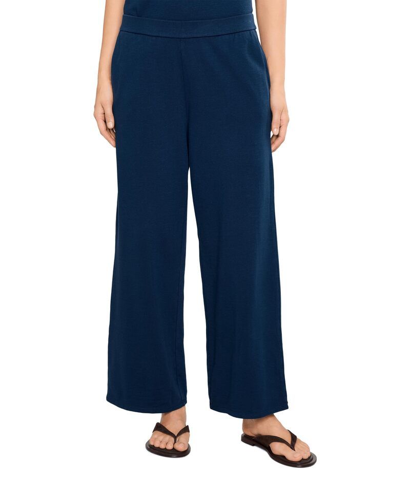 エイリーンフィッシャー レディース ボトムス カジュアルパンツ パイル アンクル Eileen Fisher Garment Dyed Terry Wide Ankle Pants Deep Dive