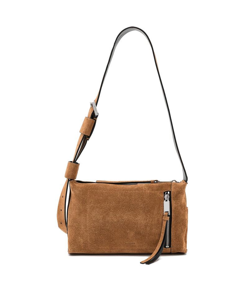 オールセインツ レディース バッグ スエード Allsaints Alba Suede Zip Xbody Arizona Tan Bro タン