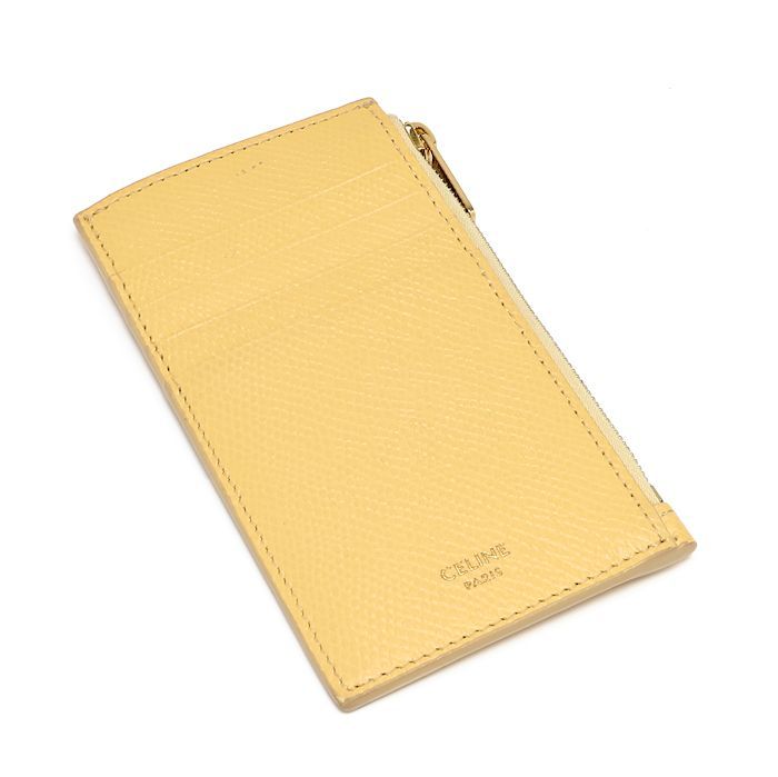 セリーヌ コンパクト ジップドカードホルダー カーフ クリームイエロー 10B683BEL CELINE
