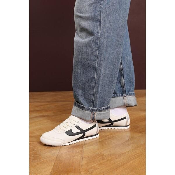 ホエアズザットフロム レディース シューズ スニーカー レース Wheres That From Court Lace up Trainer with Stripe detail BeigeBlack