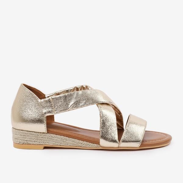 ホエアズザットフロム レディース シューズ サンダル Wheres That From Gold Mettalic Hummingbird Lowedge Shoes Metallic Gold ゴー