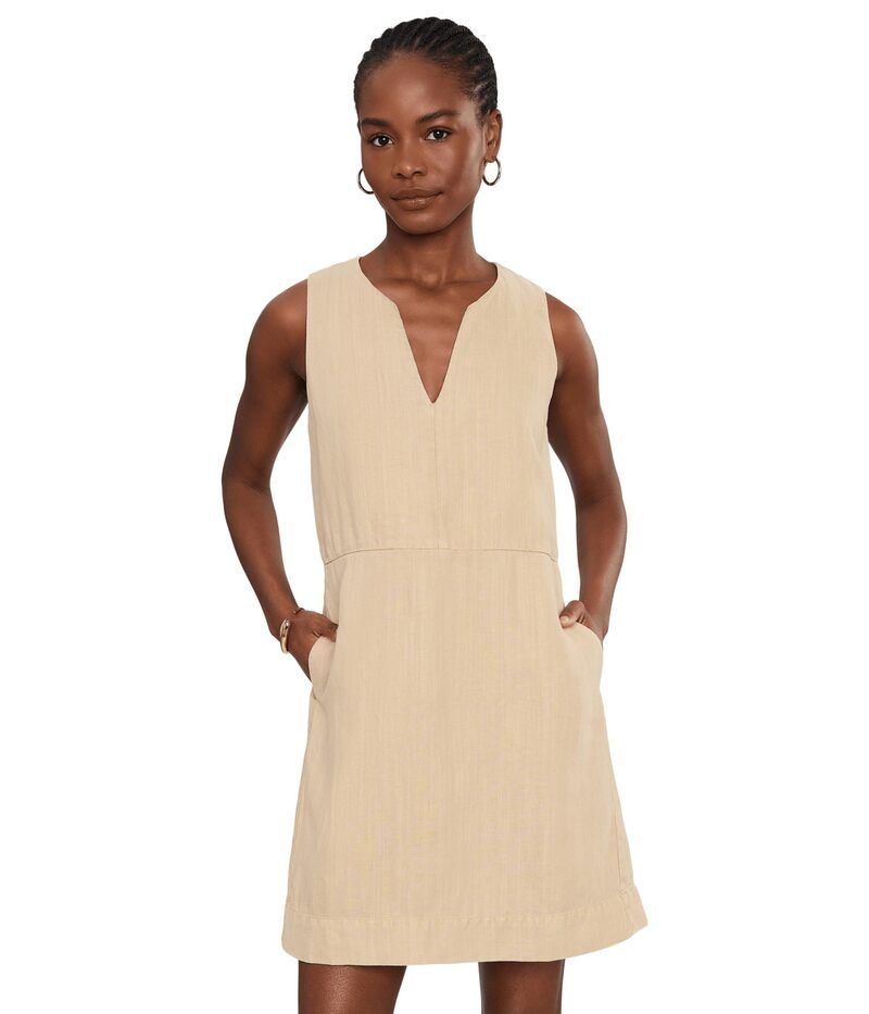 マイケルスターズ レディース トップス ワンピース Michael Stars Maelie Notch Neck Shift Dress Macadamia