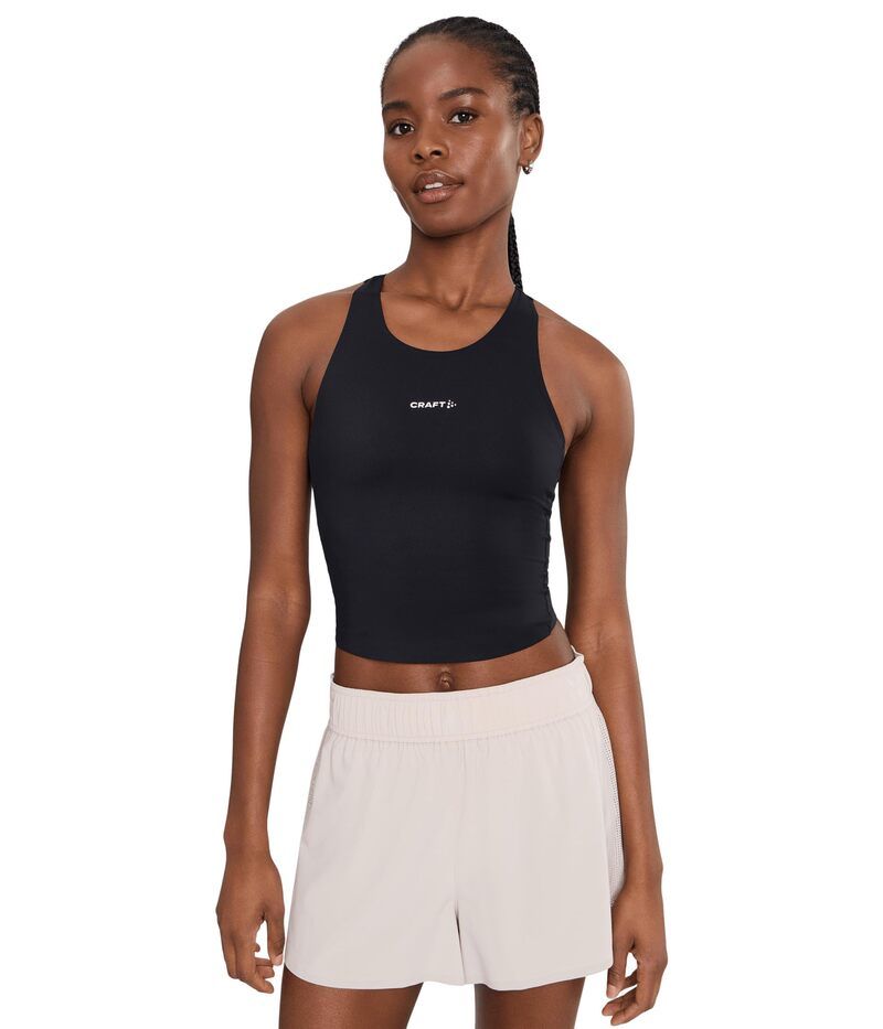 クラフト レディース トップス シャツ クロップド Craft Hypervent Cropped Pocket Singlet Black ブラック