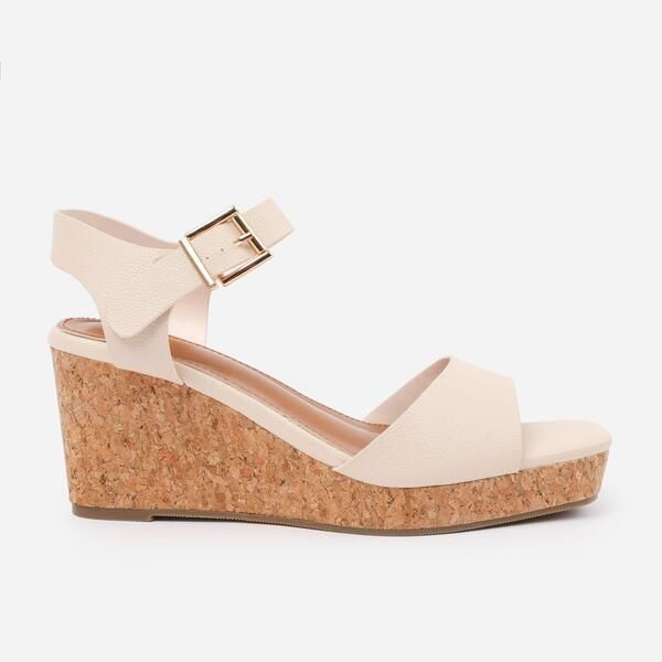ホエアズザットフロム レディース シューズ サンダル Wheres That From CreamPU Giselle widefit Wedge Sandals With Buckle Cream