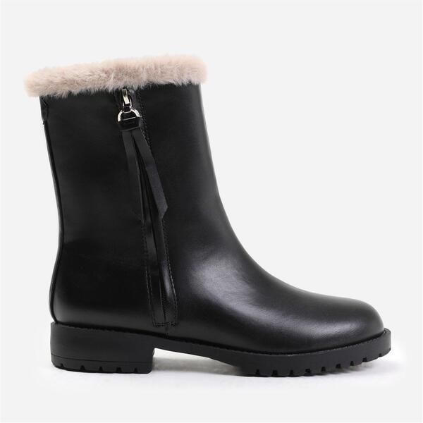 ホエアズザットフロム レディース シューズ ブーツ・レインブーツ Wheres That From Artic Black Wide Fit Mid Calf Boots Black Pu ブラック