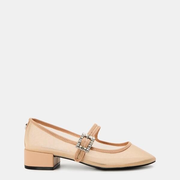 スティーブ マデン レディース シューズ パンプス ヒール Steve Madden Womens Champaign Block Heel Court Shoes Nude Mesh