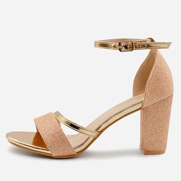 ホエアズザットフロム レディース シューズ サンダル ヒール Wheres That From Where s Glitter Perla Mid Block Heel Sandals Ladies