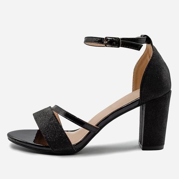 ホエアズザットフロム レディース シューズ サンダル ヒール Wheres That From Where s Glitter Perla Mid Block Heel Sandals Ladies