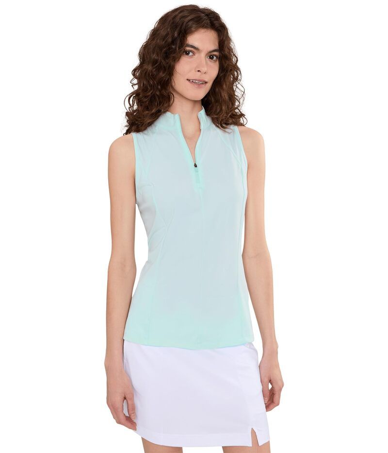 キャラウェイ レディース トップス シャツ ノースリーブ Callaway Sleeveless Rib Play Polo Salt Air