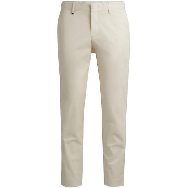 ボス メンズ ボトムス カジュアルパンツ ストレート Boss Mens CGeniusDtl243f Tailored Fit Straight Leg Trousers Open White ホワ