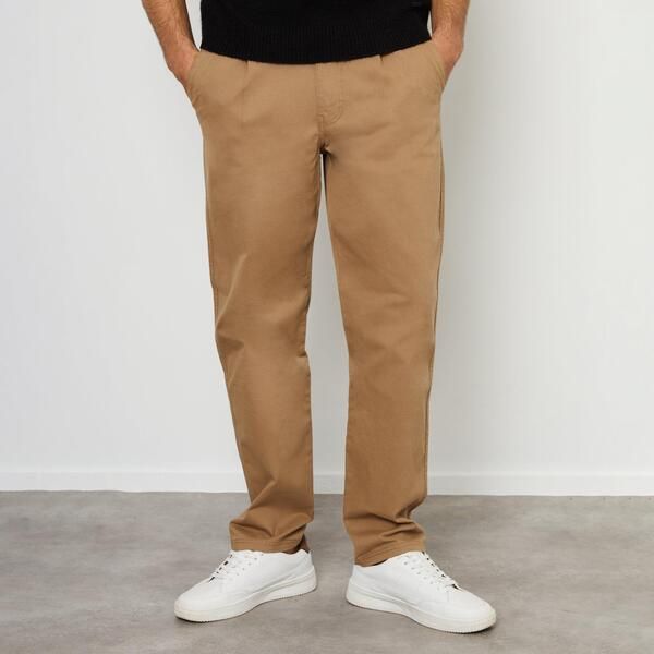 スリードベア メンズ ボトムス カジュアルパンツ ストレート プリーツ コットン Threadbare Cotton Straight Leg Pleated Chino Trousers With