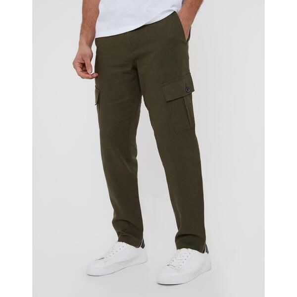 スリードベア メンズ ボトムス カジュアルパンツ リネン Threadbare Mens Linen Cargo Trousers Khaki カーキ