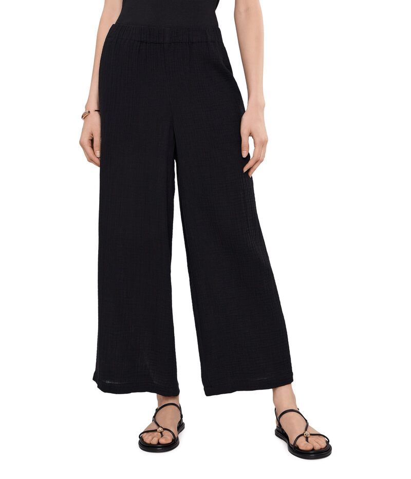 エイリーンフィッシャー レディース ボトムス カジュアルパンツ コットン アンクル Eileen Fisher Organicotton Lofty Gauze Ankle Pants Black ブ