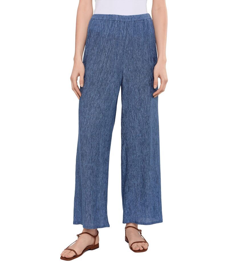エイリーンフィッシャー レディース ボトムス カジュアルパンツ アンクル Eileen Fisher Woven Plisse Wide Ankle Pants Cornflower