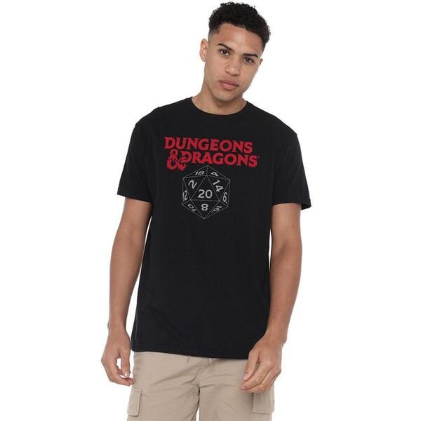 ハズブロ メンズ トップス Tシャツ Hasbro Dungeons Dragons D20 Mens TShirt Black ブラック
