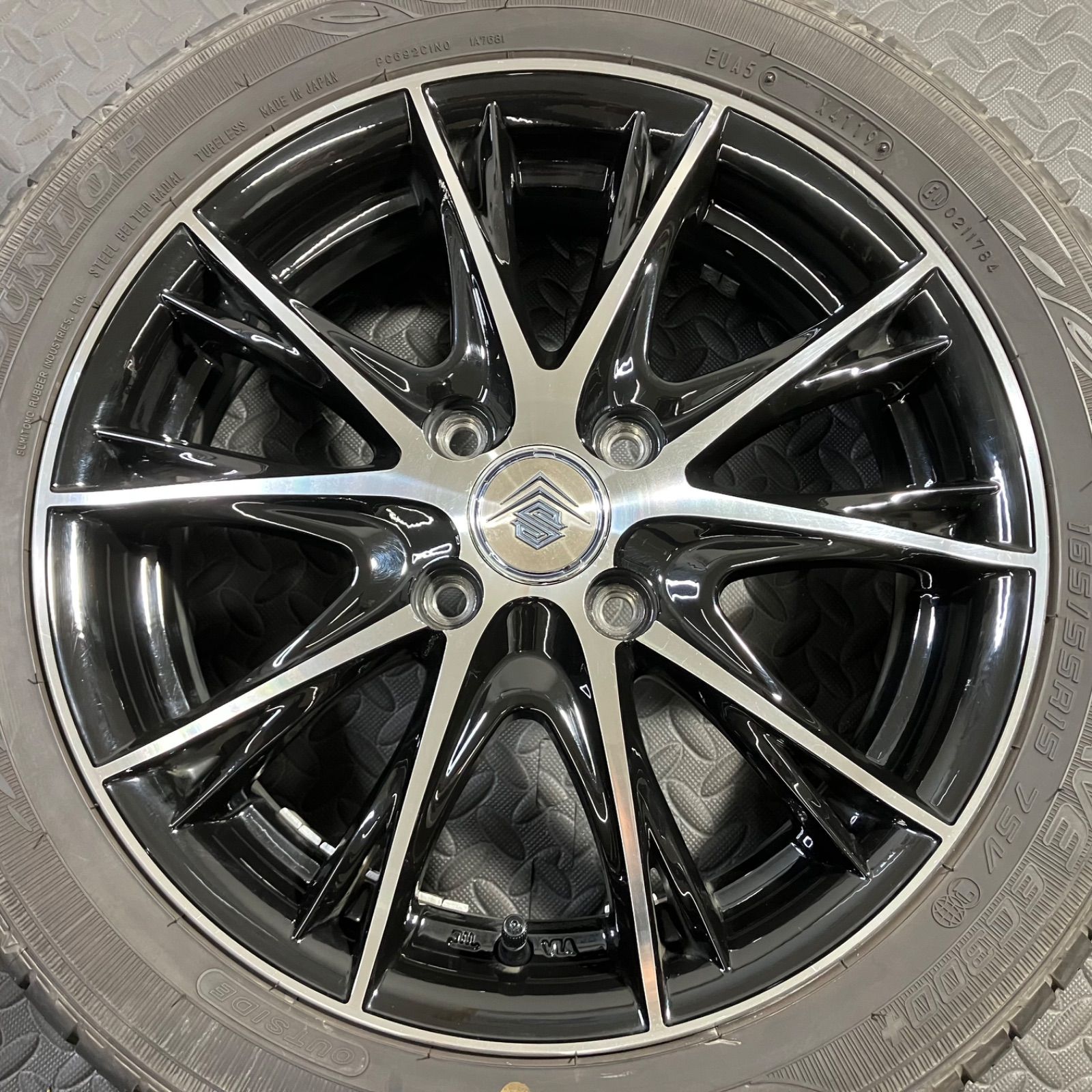 ダンロップ EC300 13インチ 5スポークホイールセット 19年製 165/55R15 ダンロップ エナセーブEC300+ 共豊 シュタイナー NEX