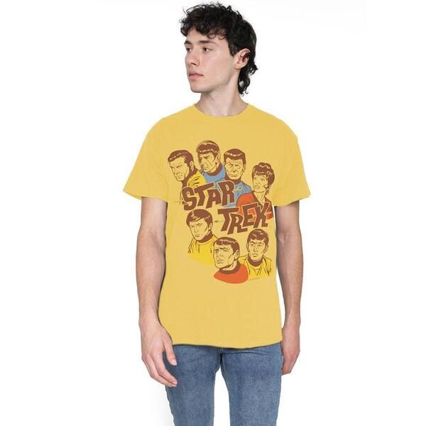 スター・トレック メンズ トップス シャツ Star Trek Star Trek Retro Illustrated Crew T Shirt Banana Yellow イエロー