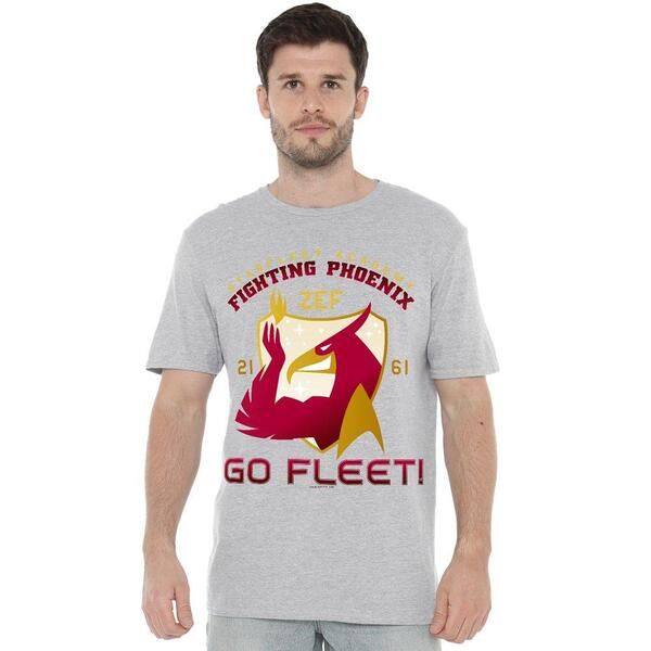 スター・トレック メンズ トップス シャツ Star Trek Star Trek Fighting Phoenix T Shirt Athletic Heath Grey グレー