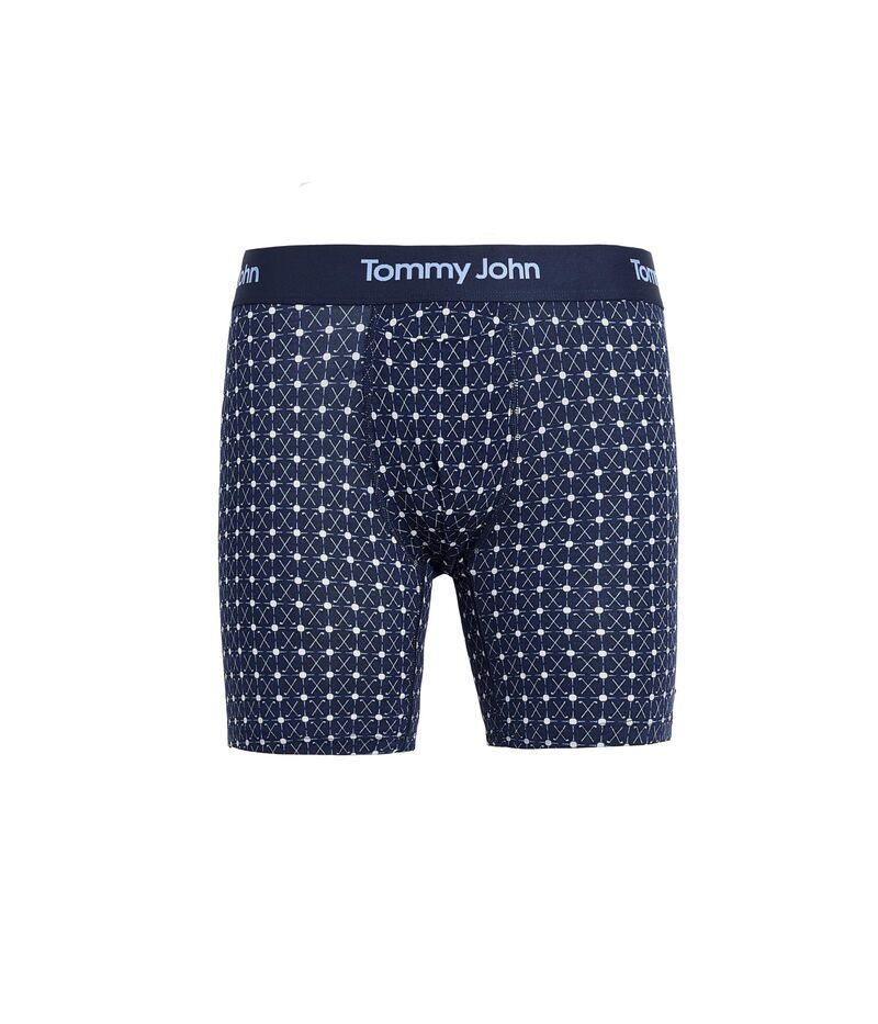 トミージョン メンズ アンダーウェア ボクサーパンツ Tommy John Second Skin MidLength Boxer Brief 6 Dress Blues 1