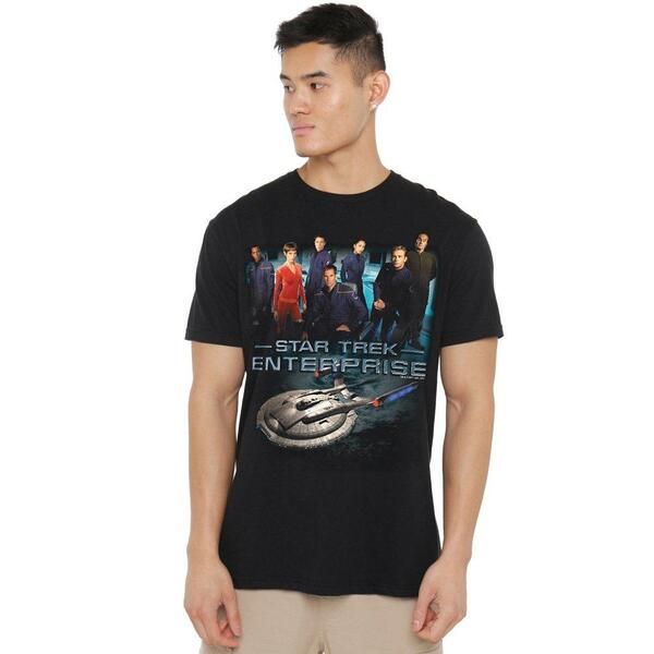 スター・トレック メンズ トップス シャツ Star Trek Star Trek Enterprise Crew T Shirt Black ブラック