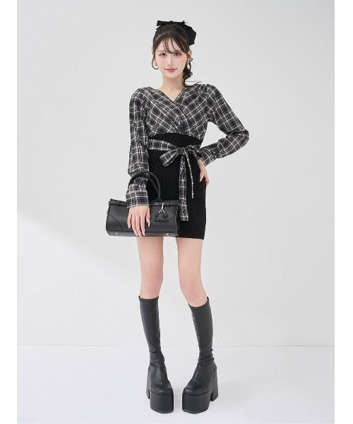 ダーリッチ チェックワンピース 服