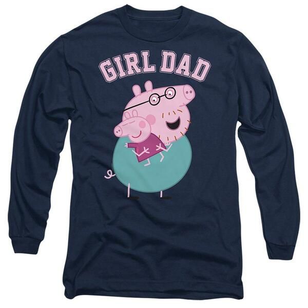 ハズブロ メンズ トップス シャツ Hasbro Peppa Pig Daddy Pigirl Dad Long Sleeve T Shirt Navy ネイビー