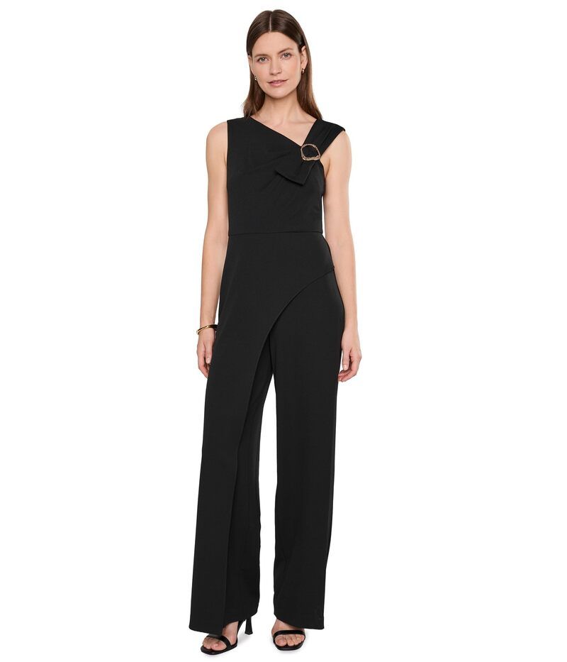 アドリアナ パペル レディース トップス ジャンプスーツ クレープ ニット Adrianna Papell Knit Crepe Jumpsuit Black ブラック