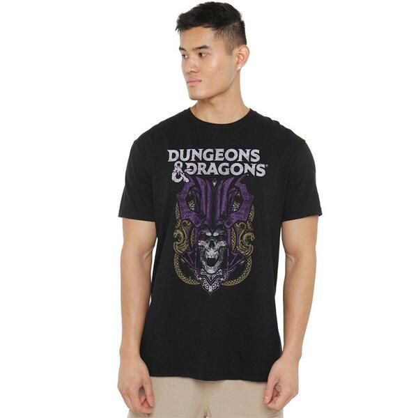 ハズブロ メンズ ボトムス ハーフパンツ・ショーツ Hasbro Dungeons Dragons Demilich Skull Mens TShir Black ブラック