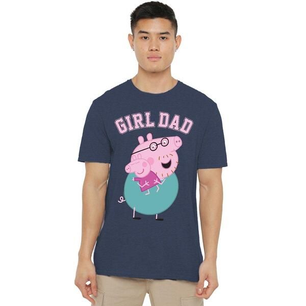 ハズブロ メンズ トップス シャツ Hasbro Peppa Pig Daddy Pigirl Dad T Shirt Heather Navy ネイビー