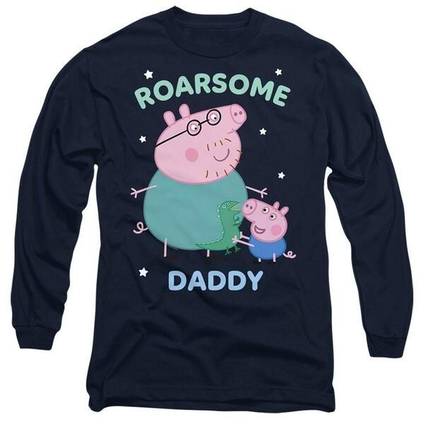 ハズブロ メンズ トップス シャツ Hasbro Peppa Pig Roarsome Daddy Pig Long Sleeve T Shirt Navy ネイビー
