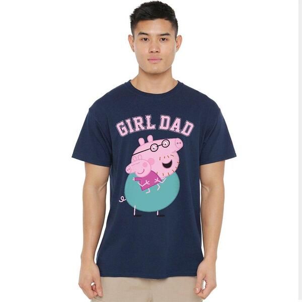 ハズブロ メンズ トップス シャツ Hasbro Peppa Pig Daddy Pigirl Dad T Shirt Navy ネイビー