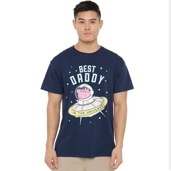 ハズブロ メンズ トップス シャツ Hasbro Peppa Pig Best Daddy Pig In The Universe T Shirt Navy ネイビー