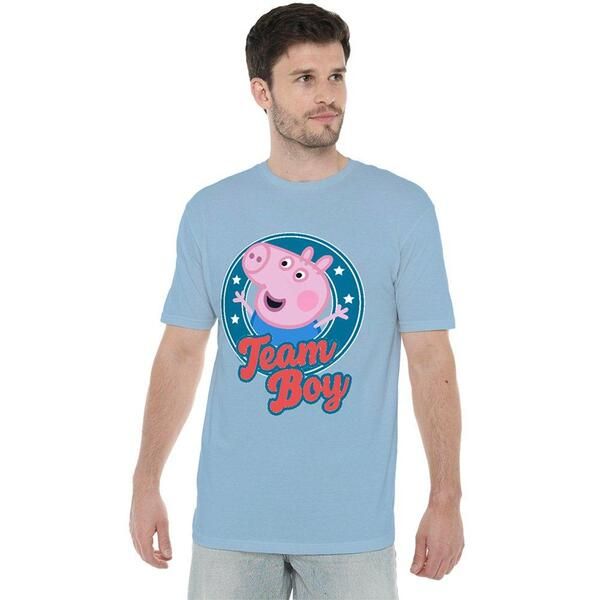 ハズブロ メンズ トップス シャツ Hasbro Peppa Pigeorge Pig Team Boy Badge T Shirt Sky Blue ブルー