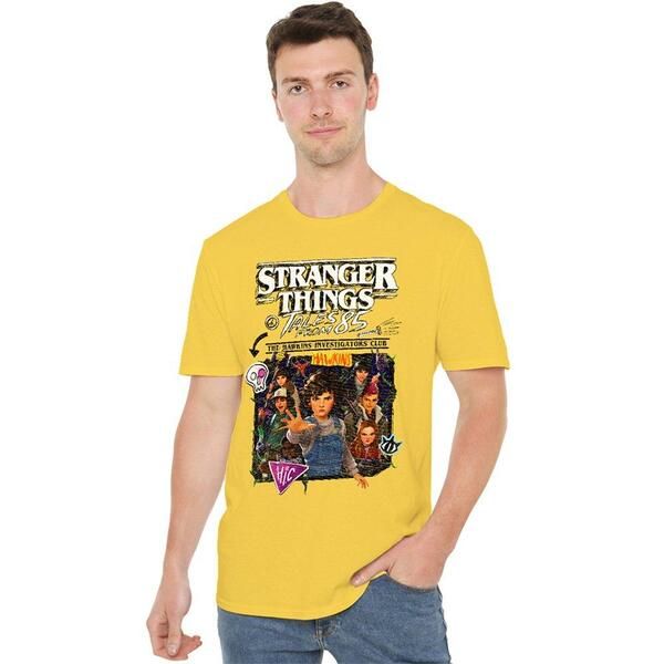 ストレンジャーシングス メンズ トップス シャツ Stranger Thingstranger Things Tales From 85 Grouposter T Shirt Yellow イエロー