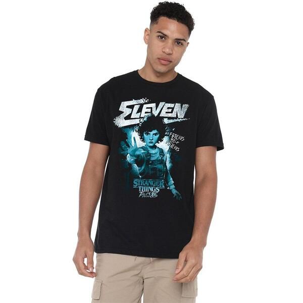ストレンジャーシングス メンズ トップス シャツ Stranger Thingstranger Things Tales From 85 Eleven Mono T Shirt Black ブラック