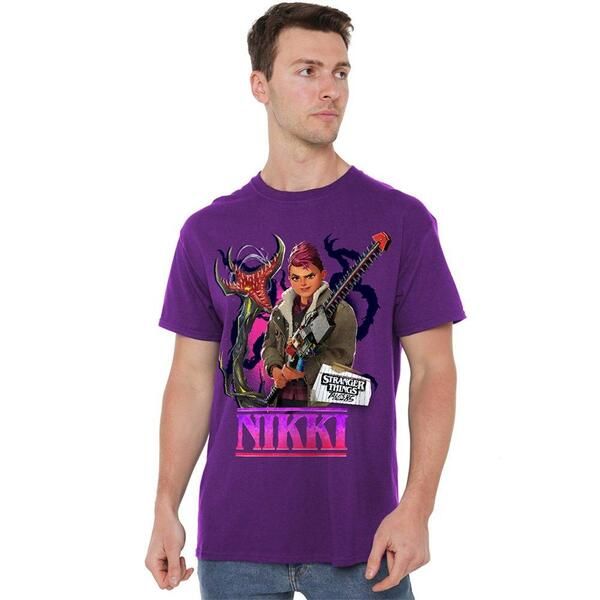 ストレンジャーシングス メンズ トップス シャツ Stranger Thingstranger Things Tales From 85 Nikki T Shirt Purple パープル