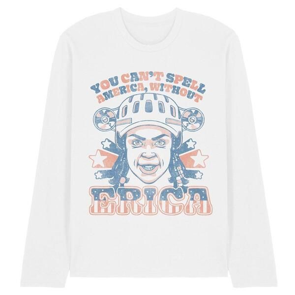 ストレンジャーシングス メンズ トップス シャツ Stranger Thingstranger Things Ericamerica Long Sleeve T Shirt White ホワイト