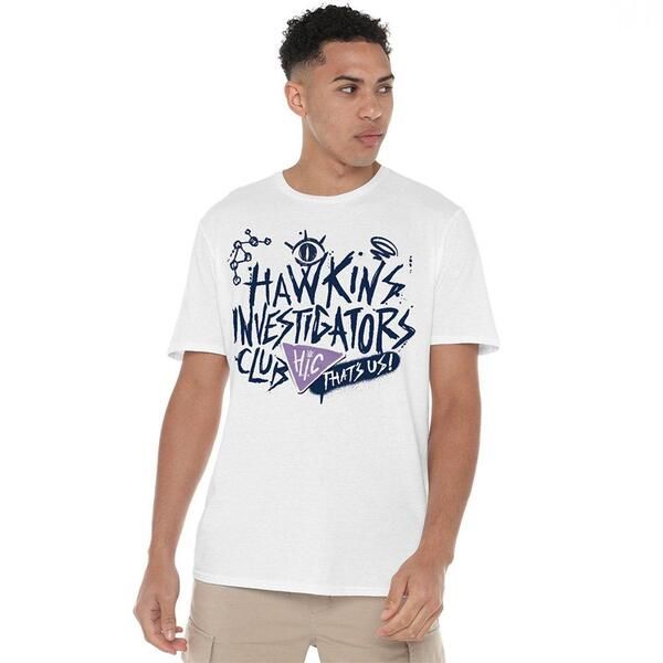 ストレンジャーシングス メンズ トップス シャツ Stranger Thingstranger Things Tales From 85 Hic Scribble T Shirt White ホワイト